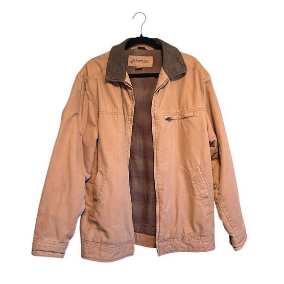 St. John's Bay Other - St John’s Bay Barn Coat Chore Jacket size medium brown tan leather collar